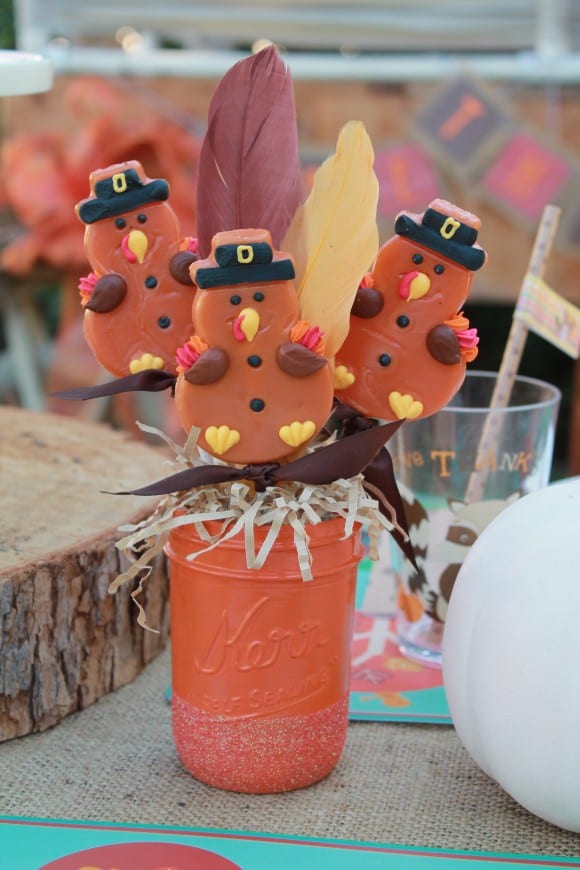 Thanksgiving Kids' Table Ideas Turkey Pops | CatchMyParty.com