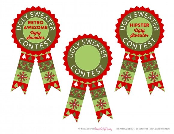 Free Ugly Sweater Party Printable Awards