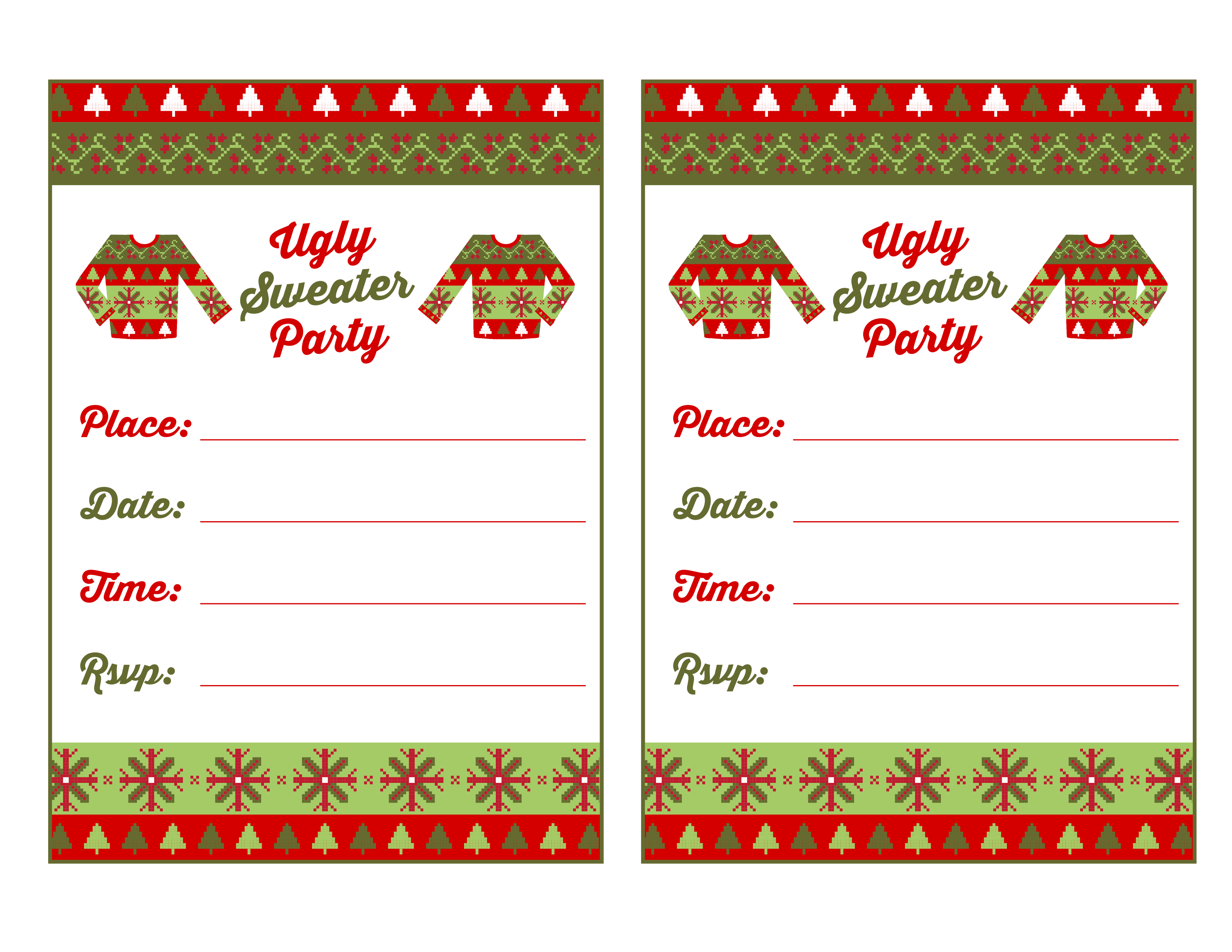 Free Ugly Sweater Party Printables from Printabelle Catch My Party