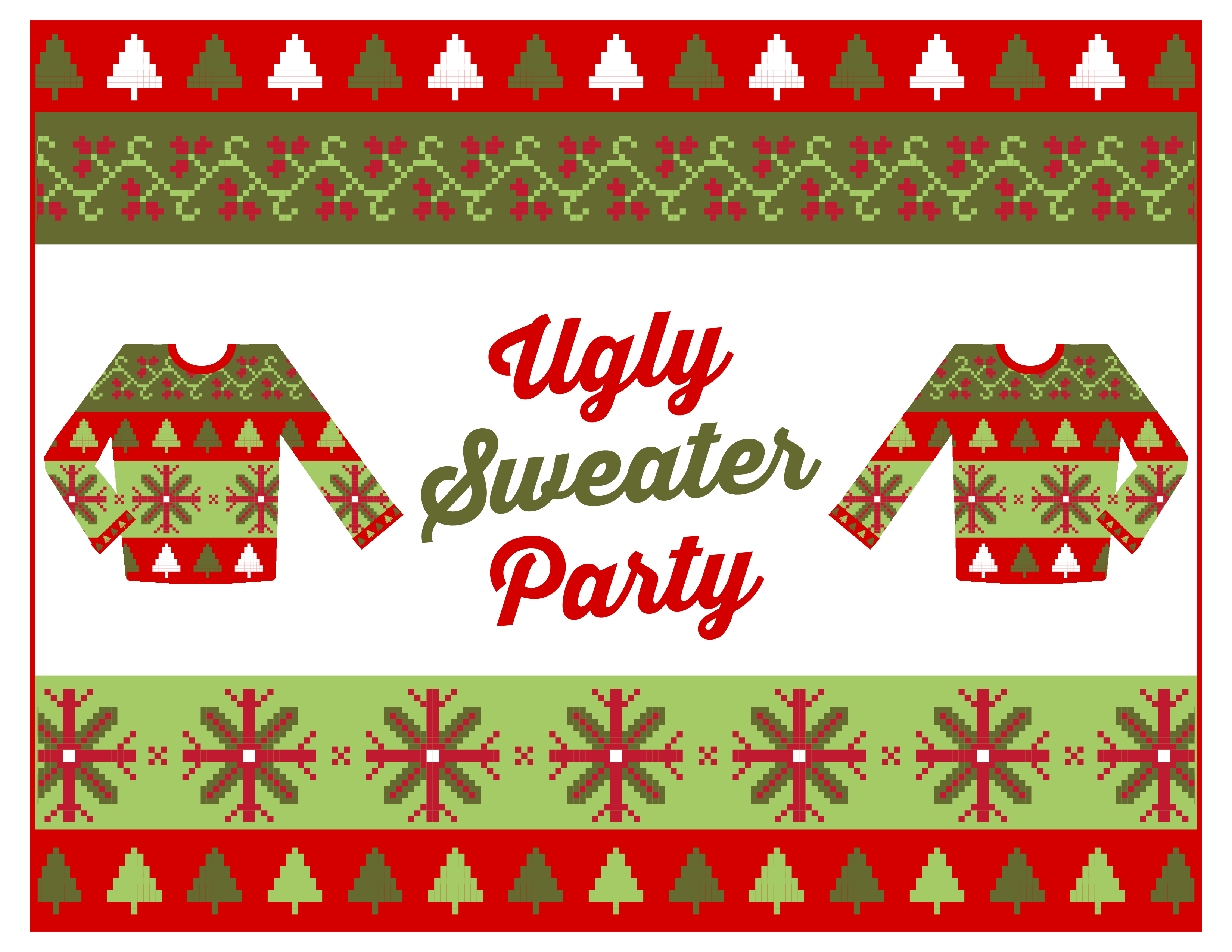 Download these cool FREE Ugly Sweater Party Printables | Catch My Party