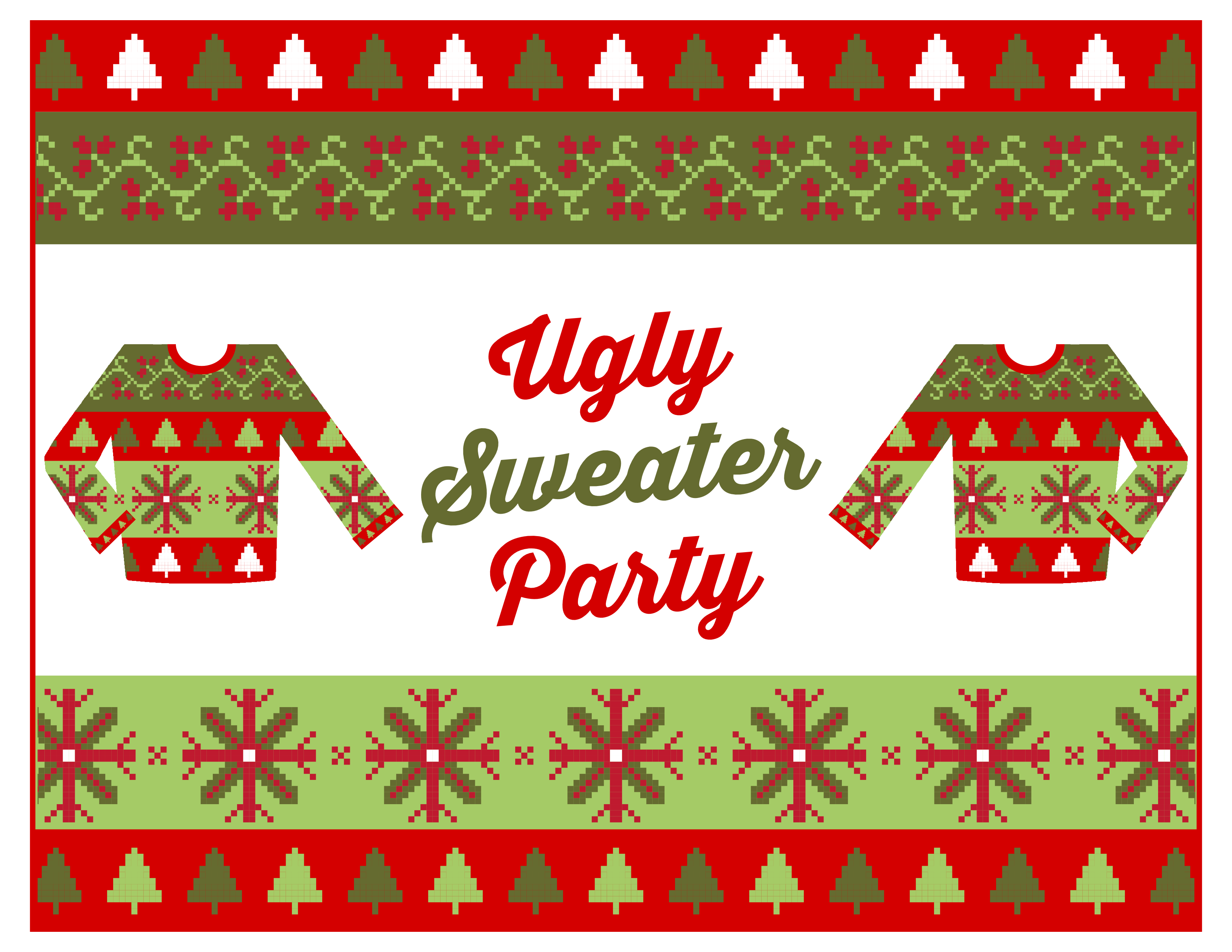 Download these cool FREE Ugly Sweater Party Printables | Catch My Party3300 x 2550