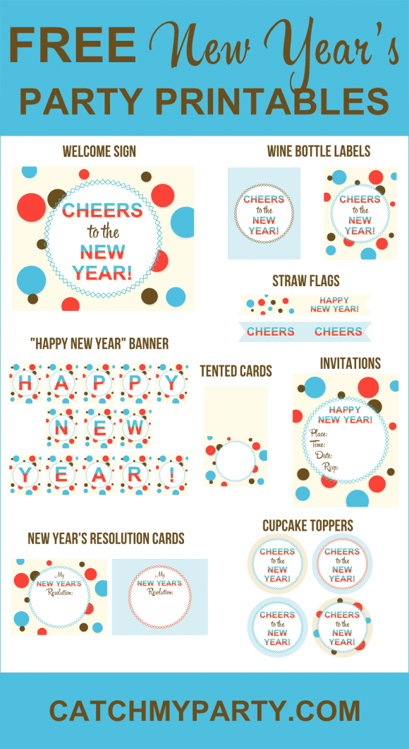 Free New Year's Party Printables | CatchMyParty.com