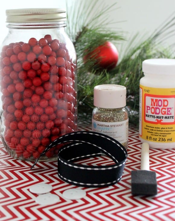 Santa Mason Jar DIY Supplies | CatchMyParty.com