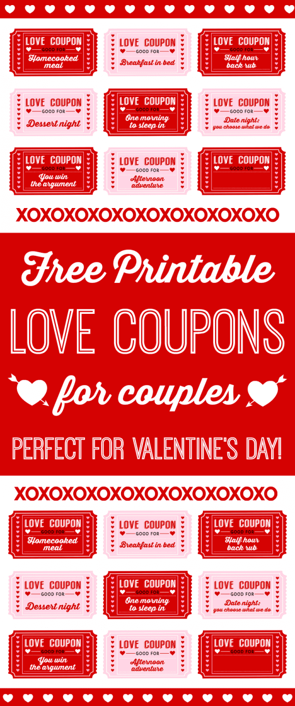 Free Printable Love Coupons for couples | CatchMyParty.com