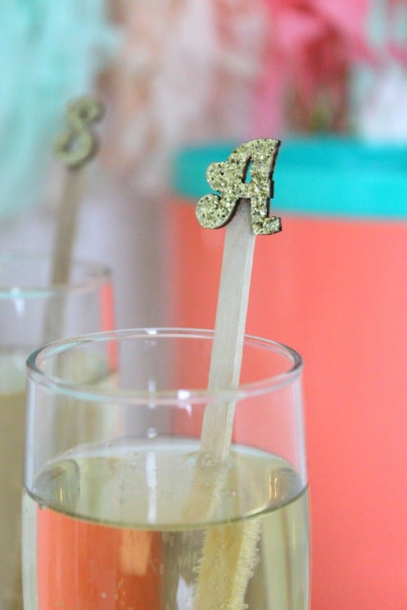 Stirrer with Gold Monogram | CatchMyParty.com