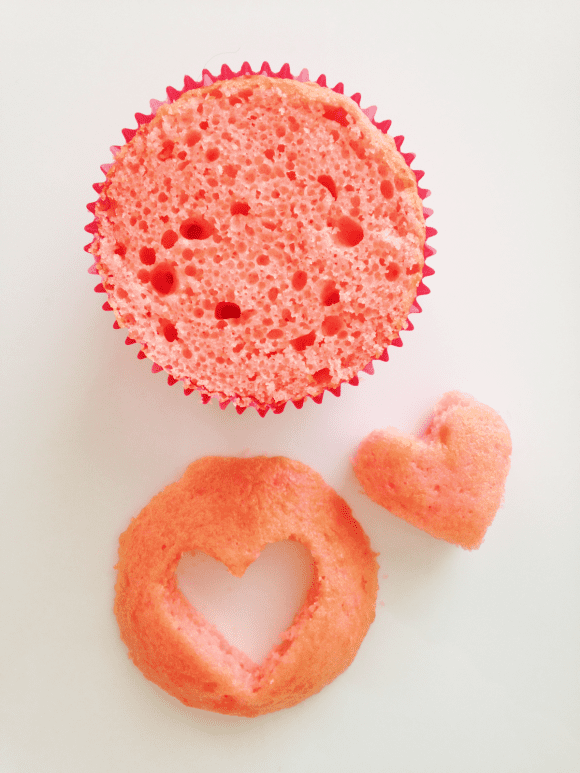 Cut out for Heart Cupcakes | CatchMyParty.com