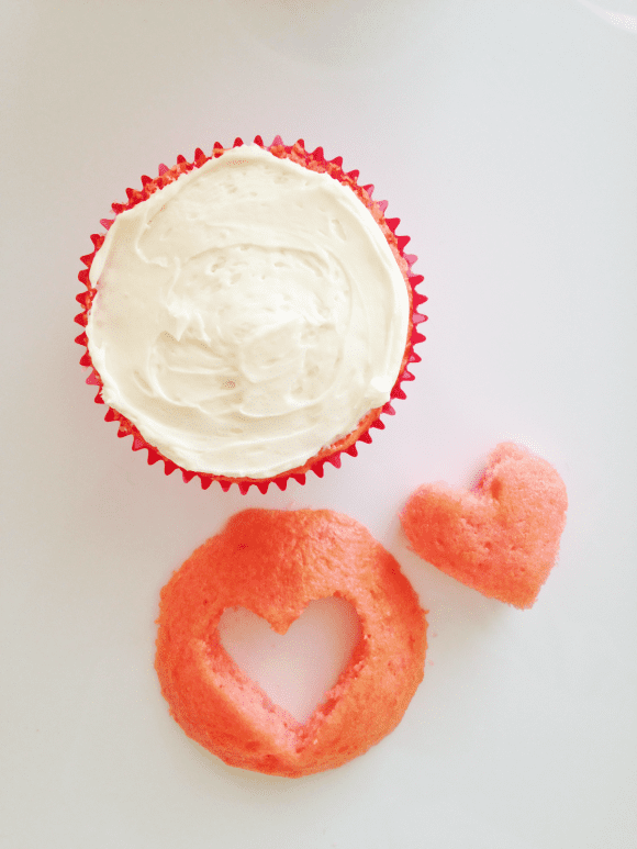 Cut out for Heart Cupcakes | CatchMyParty.com