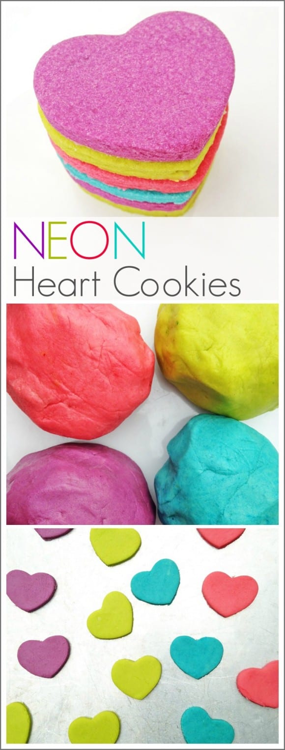 Neon Heart Cookie Recipe | CatchMyParty.com