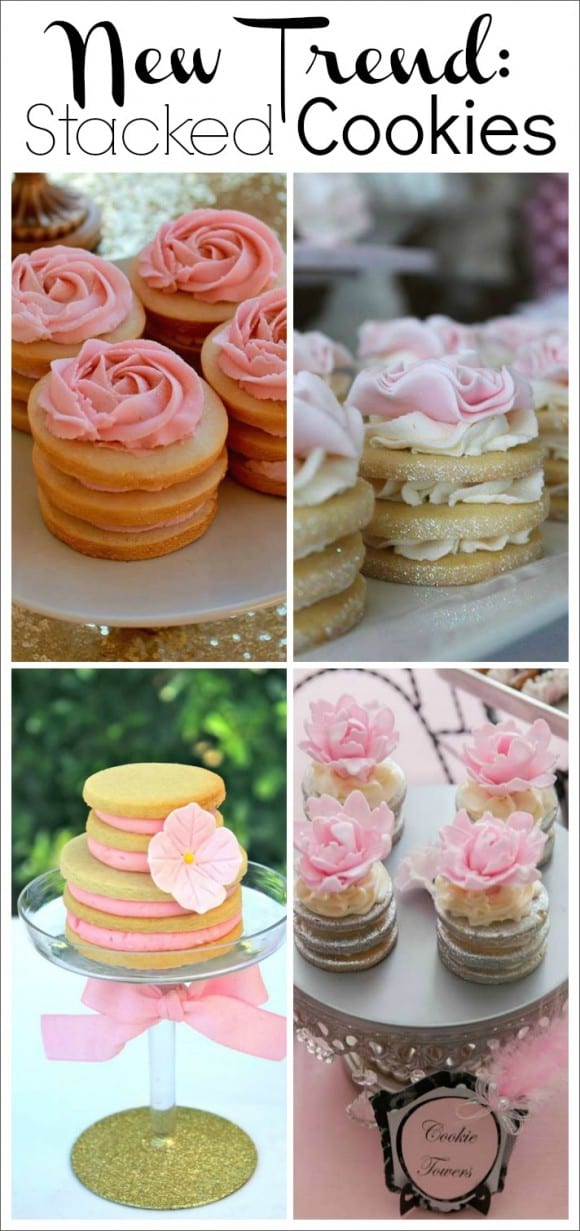 Stacked decorated cookies are a new dessert trend we're seeing on CatchMyParty.com