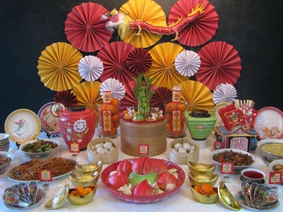 Chinese New Year Food Table | CatchMyParty.com