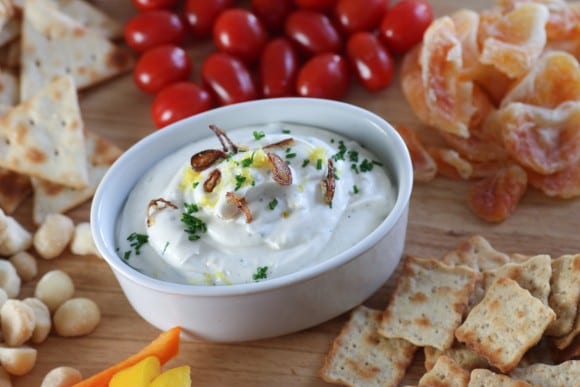 Lemon chive goat cheese dip recipe | CatchMyParty.com