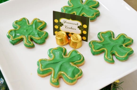 St. Patrick's Day party ideas shamrock cookies | CatchMyParty.com