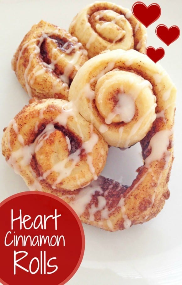 Valentine's Day Heart Cinnamon Roll Recipe | CatchMyParty.com