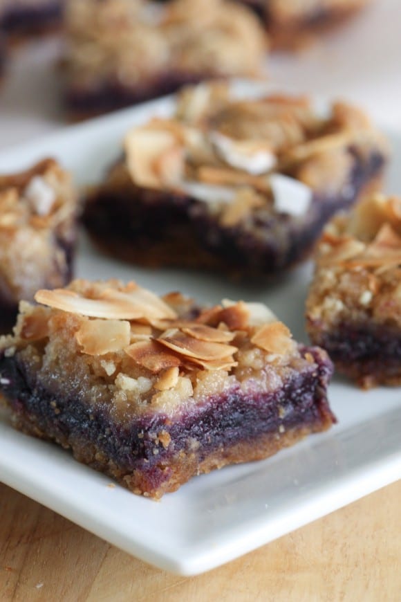 Healthy Coconut Blueberry Bar Recipe | CatchMyParty.com