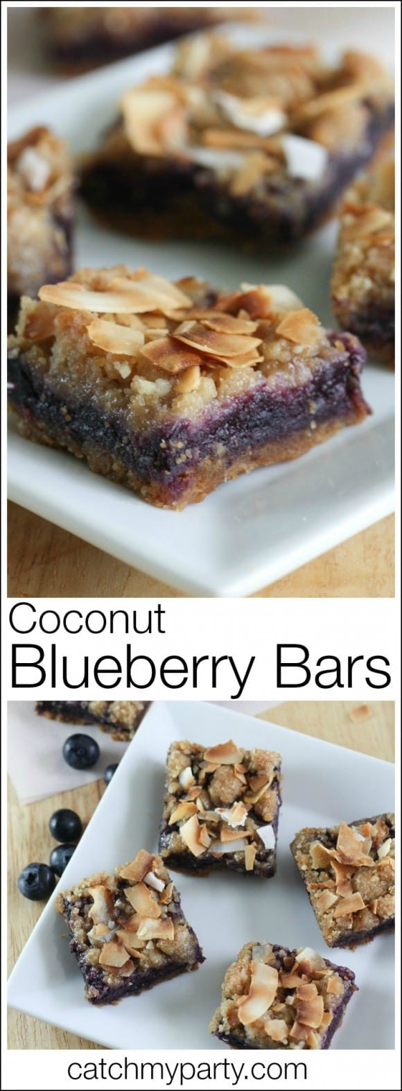 Healthy Coconut Blueberry Bar Recipe | CatchMyParty.com