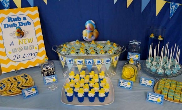 Ducky baby shower dessert table | CatchMyParty.com