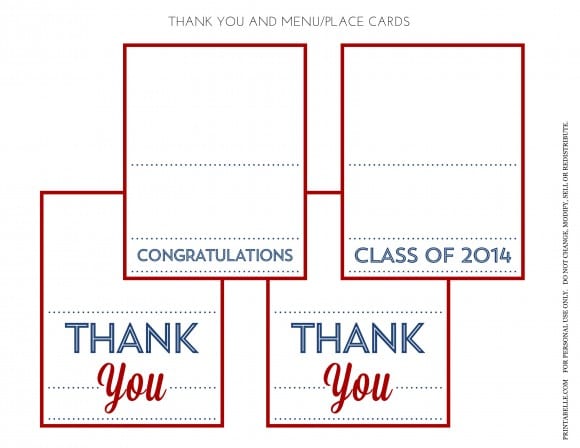 Graduation Thank You Menu | CatchMyParty.com