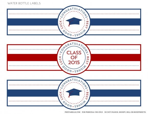 Graduation Water Labels | CatchMyParty.com