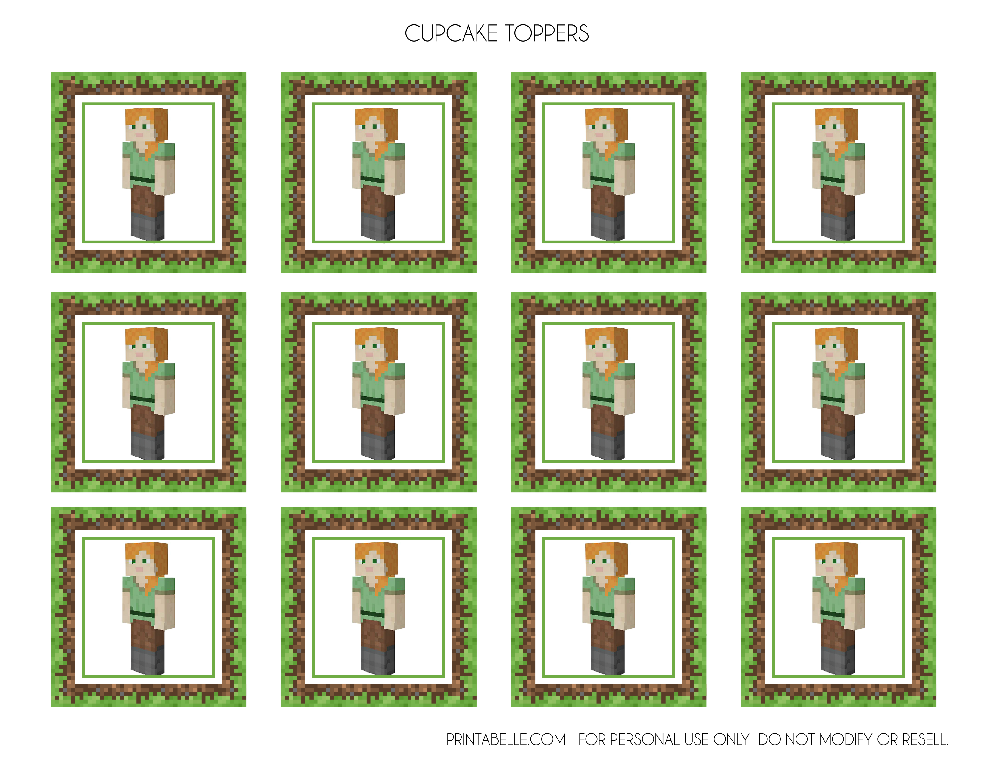 Free Awesome Alex Minecraft Printables for girls Catch My Party