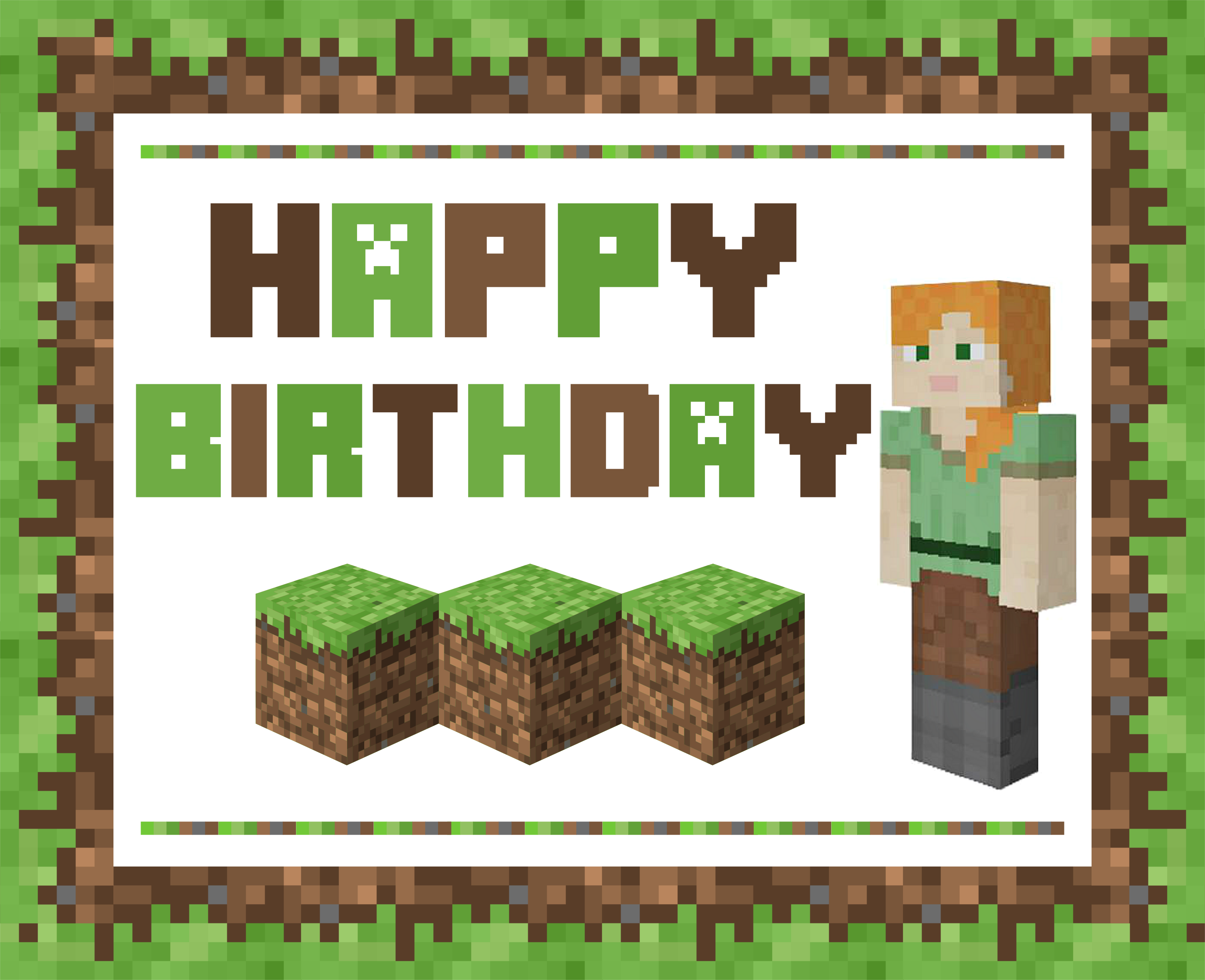 Free Minecraft Birthday Cards To Print