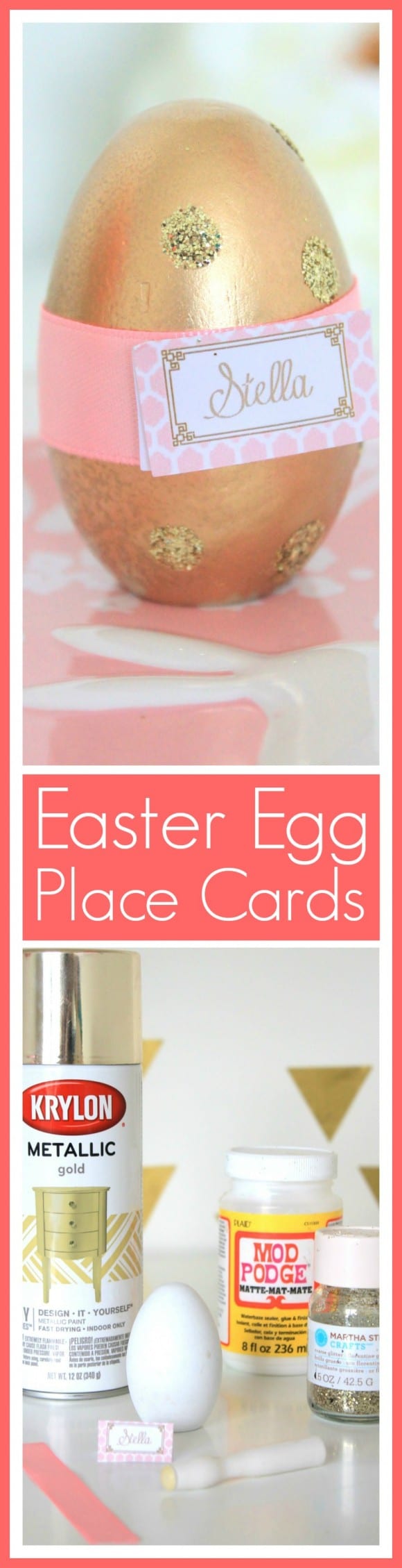 Easter egg place card craft! See more Easter ideas at CatchMyParty.com!