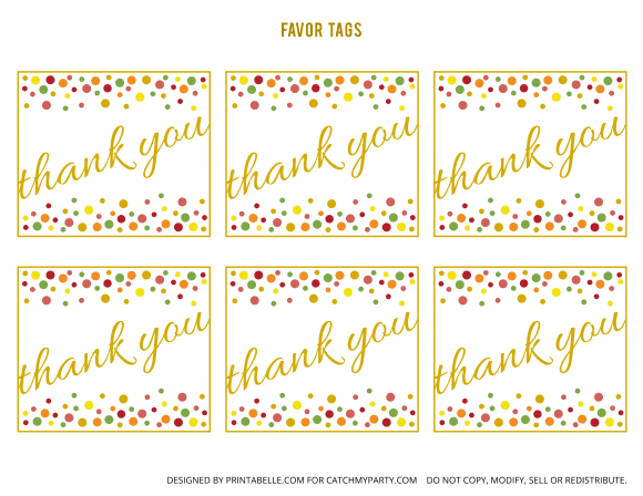 Free Gold and Polka Dot Birthday Printable Favor Tags
