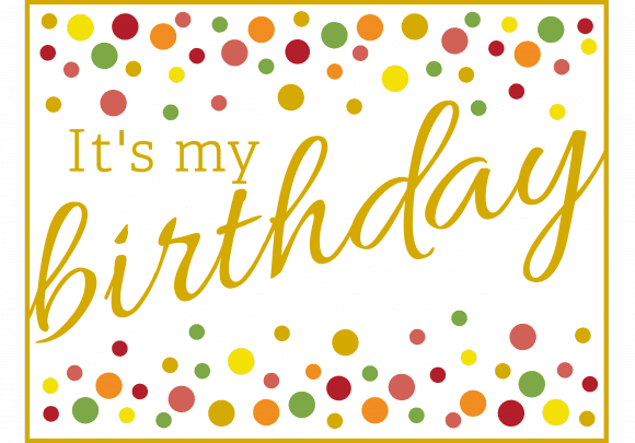 Free Gold Polka Dot Party Printables 'It's My Birthday' sign