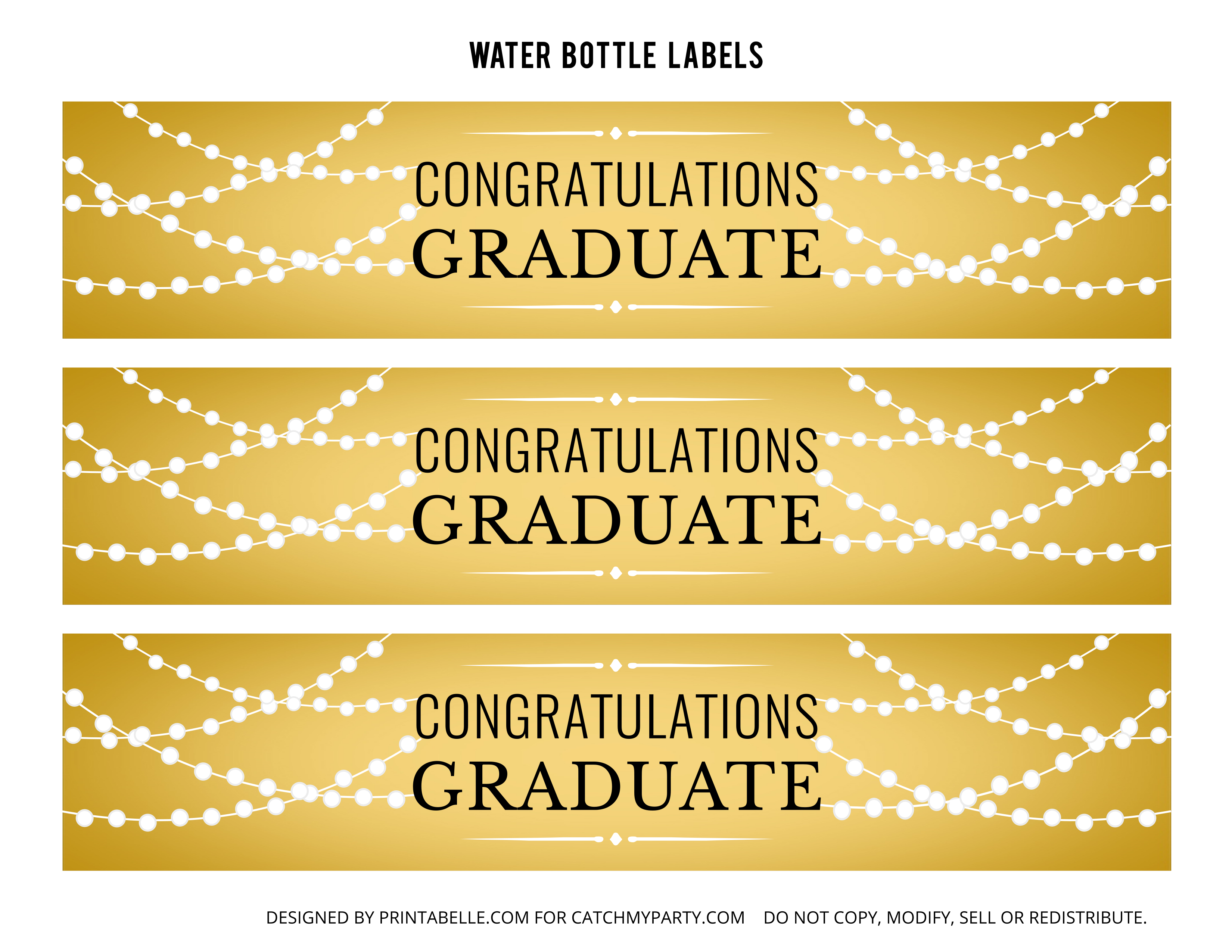 Free Gold Graduation Printables | Catch My Party