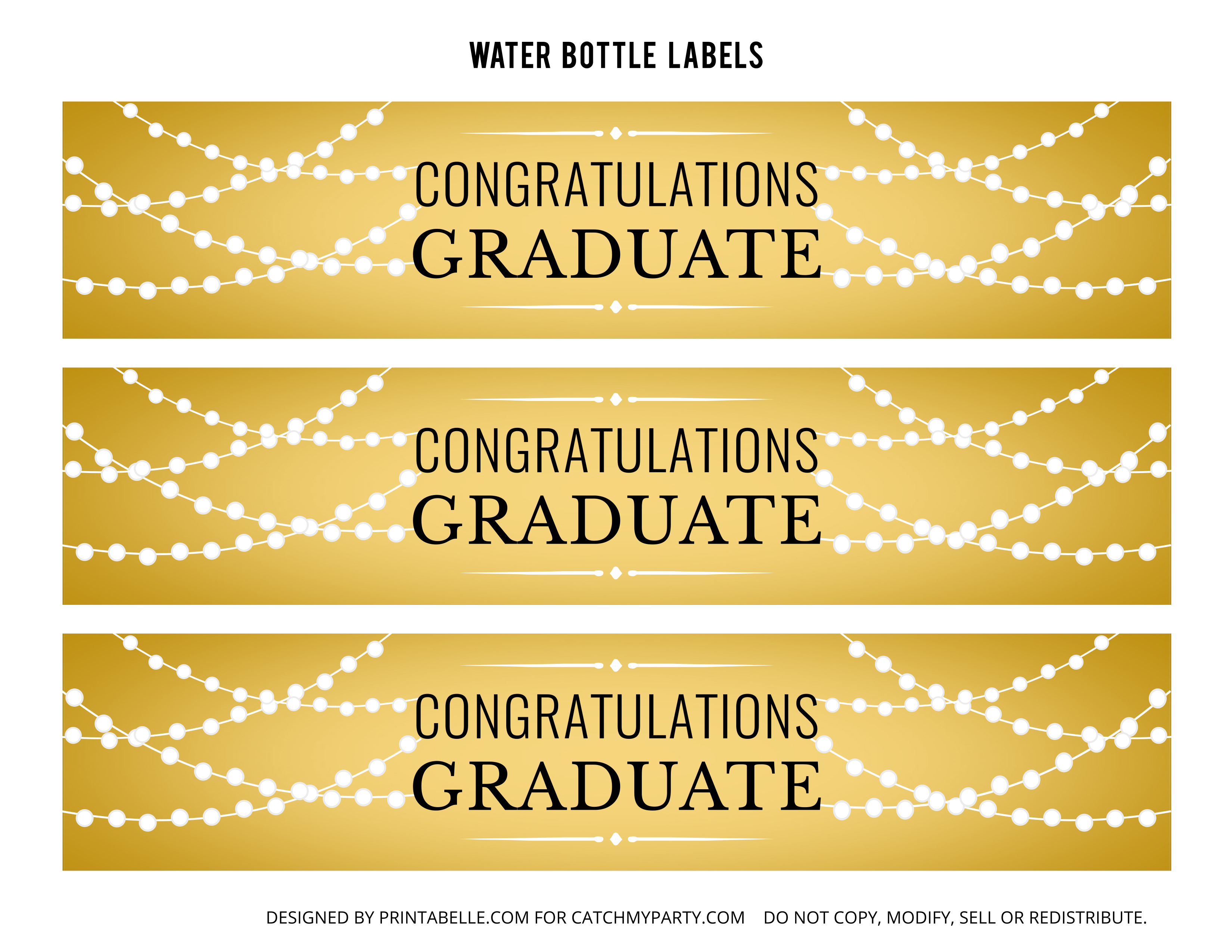 Free Printable Water Bottle Labels Template For Graduation Printable 