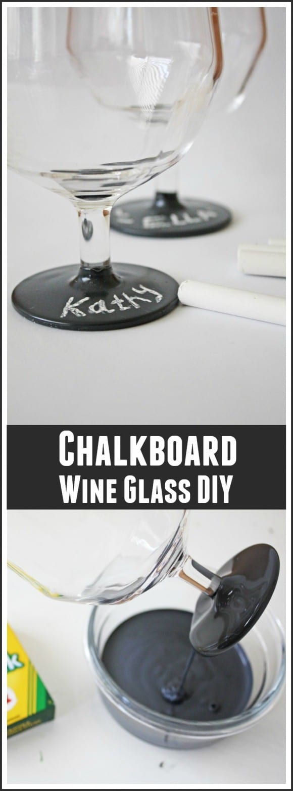 Chalkboard Wine Glass DIY | CatchMyParty.com