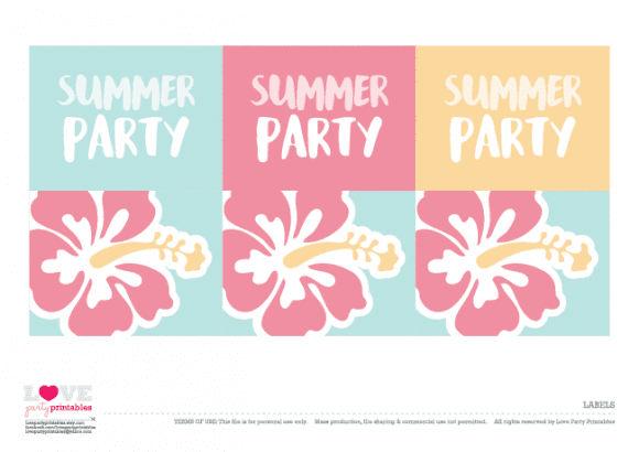 Labels Summer Party Printables | CatchMyParty.com