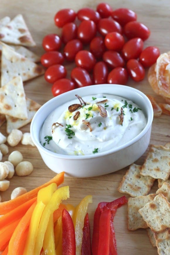 Lemon Chive Goat Cheese Dip | CatchMyParty.com