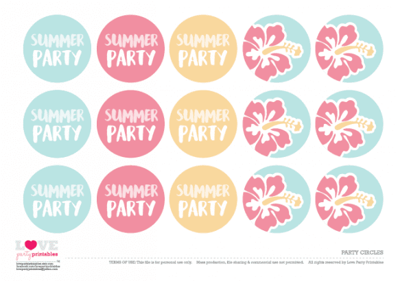 Free Hawaiian Summer Party Printables - party circles | CatchMyParty.com