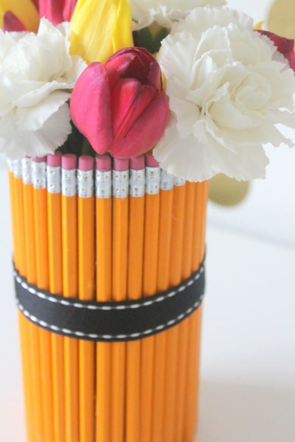 Pencil Vase DIY Teacher Gift | CatchMyParty.com