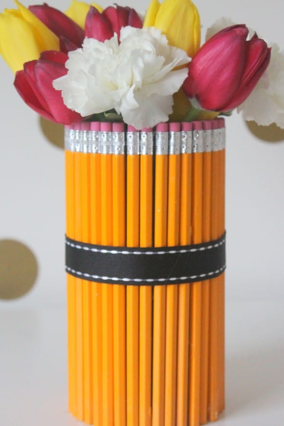 Pencil Vase DIY Teacher Gift | CatchMyParty.com