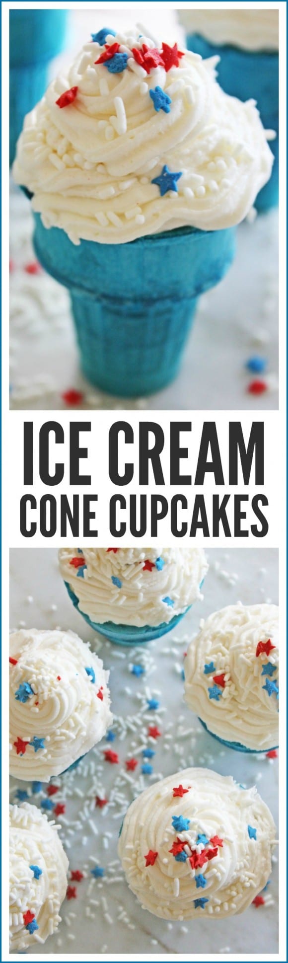 Patriotic Ice Cream Cone Cupcakes | CatchMyParty.com