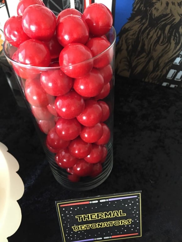 Thermal Detonator gumballs at a Star Wars party | CatchMyParty.com