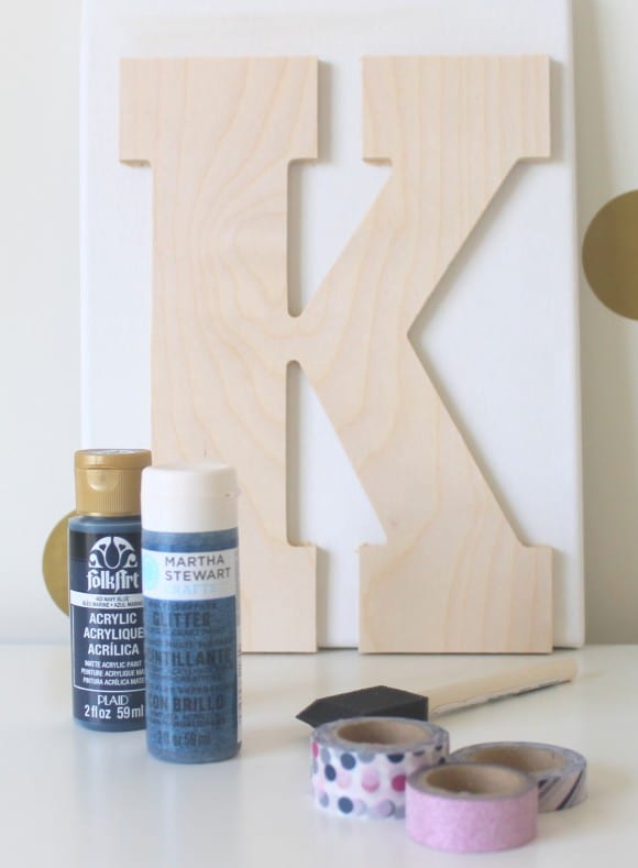 Creating the Washi Tape Monogram Wall Art | CatchMyParty.com