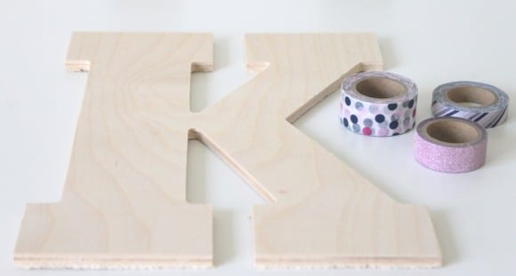 Making the Washi Tape Monogram Wall Art | CatchMyParty.com