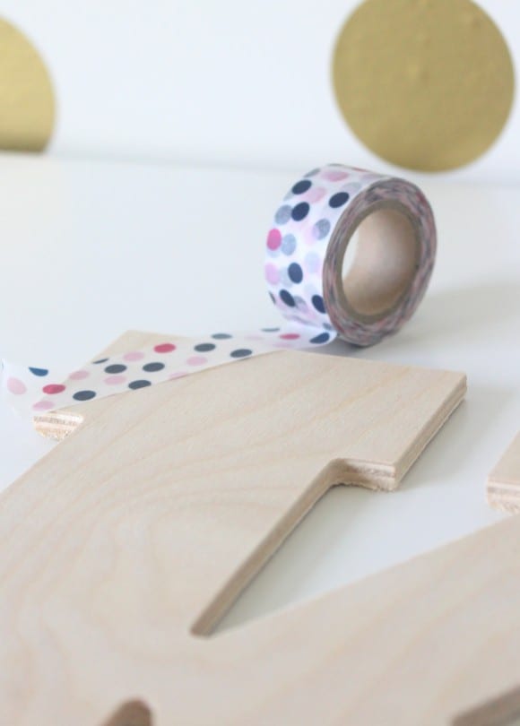 Making the Washi Tape Monogram Wall Art | CatchMyParty.com
