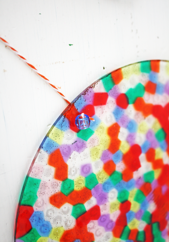 DIY Rainbow Suncatcher Chandeliers | CatchMyParty.com