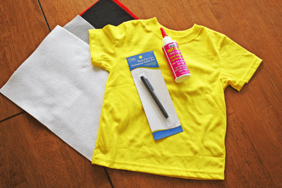 Materials for DIY Minion Shirt | CatchMyParty.com