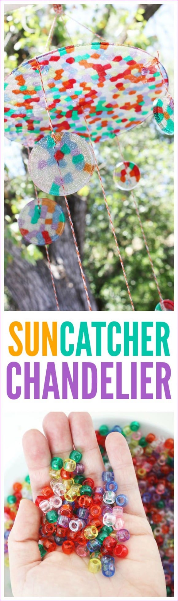 Suncatcher chandelier DIY | CatchMyParty.com