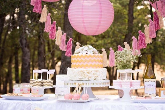 Pink and gold bridal shower | CatchMyParty.com