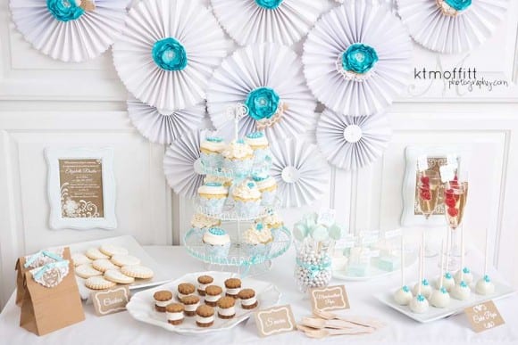 Blue and white bridal shower | CatchMyParty.com