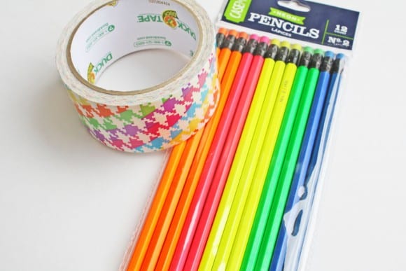Duct Tape Flower Pencil Supplies | CatchMyParty.com