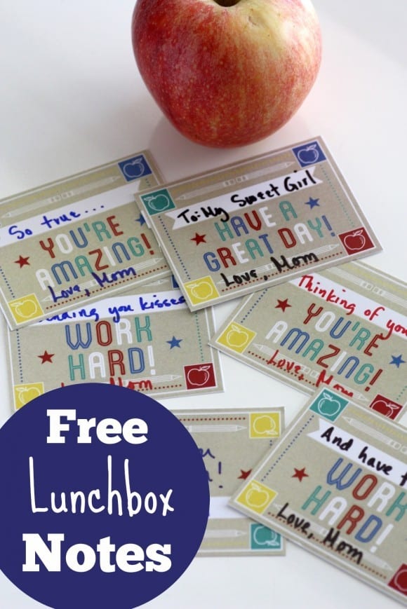 Back To School Lunch Notes | CatchMyParty.com