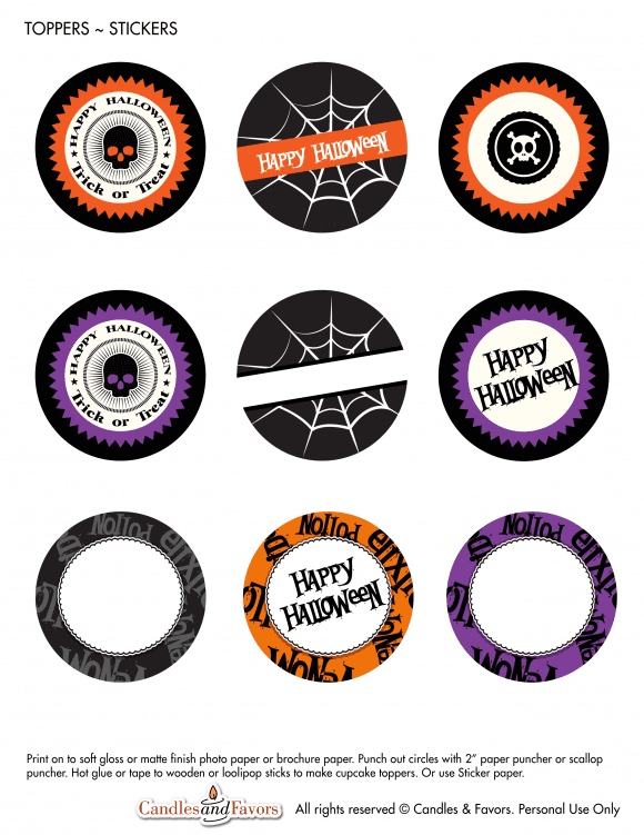 Free Halloween Printable Cupcake Toppers | CatchMyParty.com