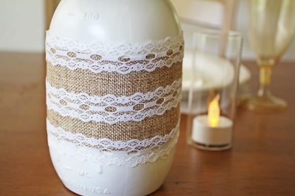 Lace Mason Jar Centerpieces | CatchMyParty.com