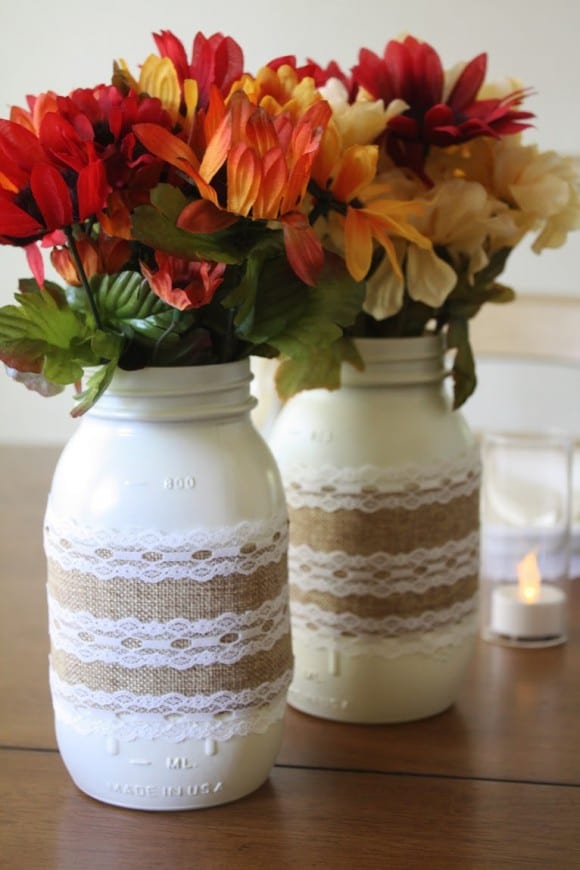 Mason Jar Centerpieces | CatchMyParty.com